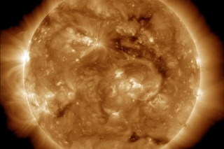 Solar wind leaving the sun. Credit: NASA Solar Dynamic Observatory