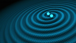 An artist’s impression of gravitational waves generated by binary neutron stars. Credit: R. Hurt/Caltech-JPL